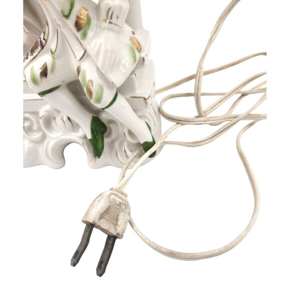 Wales Pottery Japan Figural Boudoir Lamp Victorian Style Lady Gentleman Porcelai - Picture 9 of 14